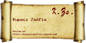 Kupecz Zsófia névjegykártya